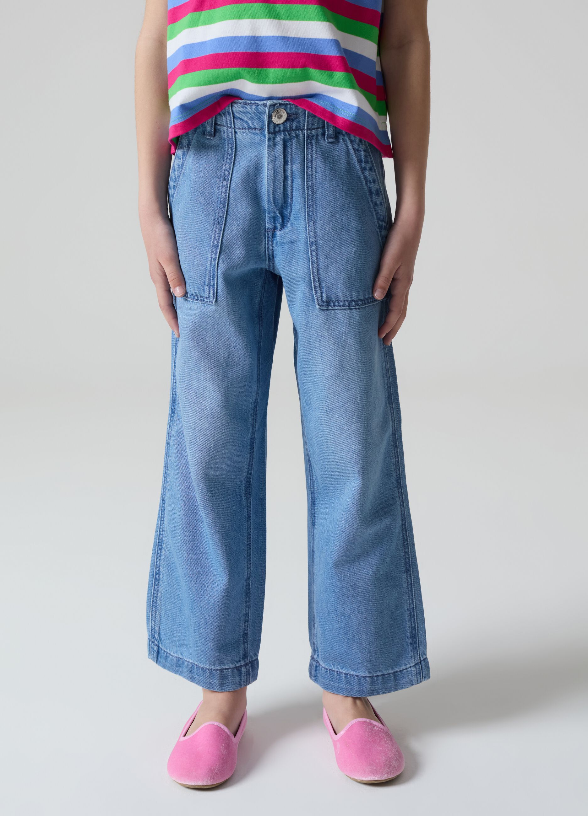 Wide-leg Jeans with pockets