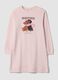 Camisa de noite rosa em algod&atilde;o org&acirc;nico com decote redondo_4