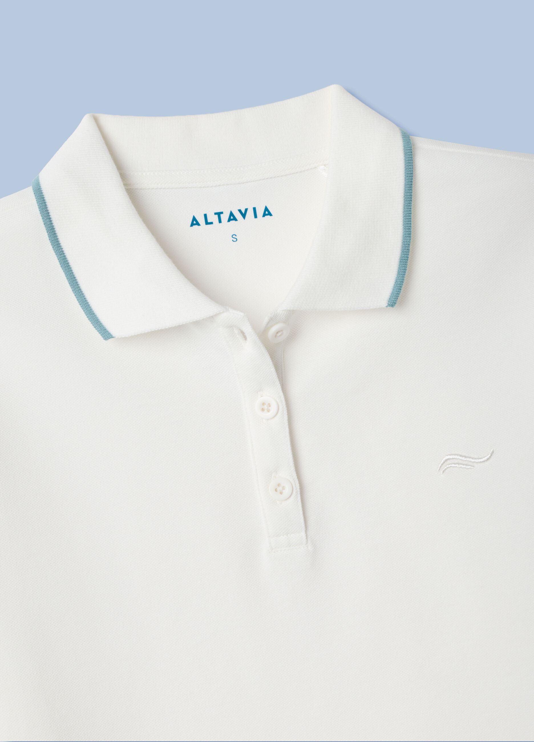 Wei&szlig;es ALTAVIA SAILING Poloshirt aus Stretch-Baumwolle