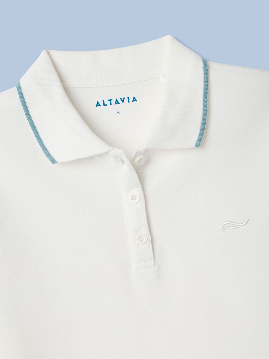 Wei&szlig;es ALTAVIA SAILING Poloshirt aus Stretch-Baumwolle_5