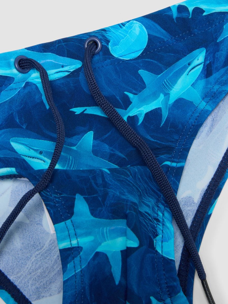 Blaue Bade-Slips aus Stretchmaterial_2