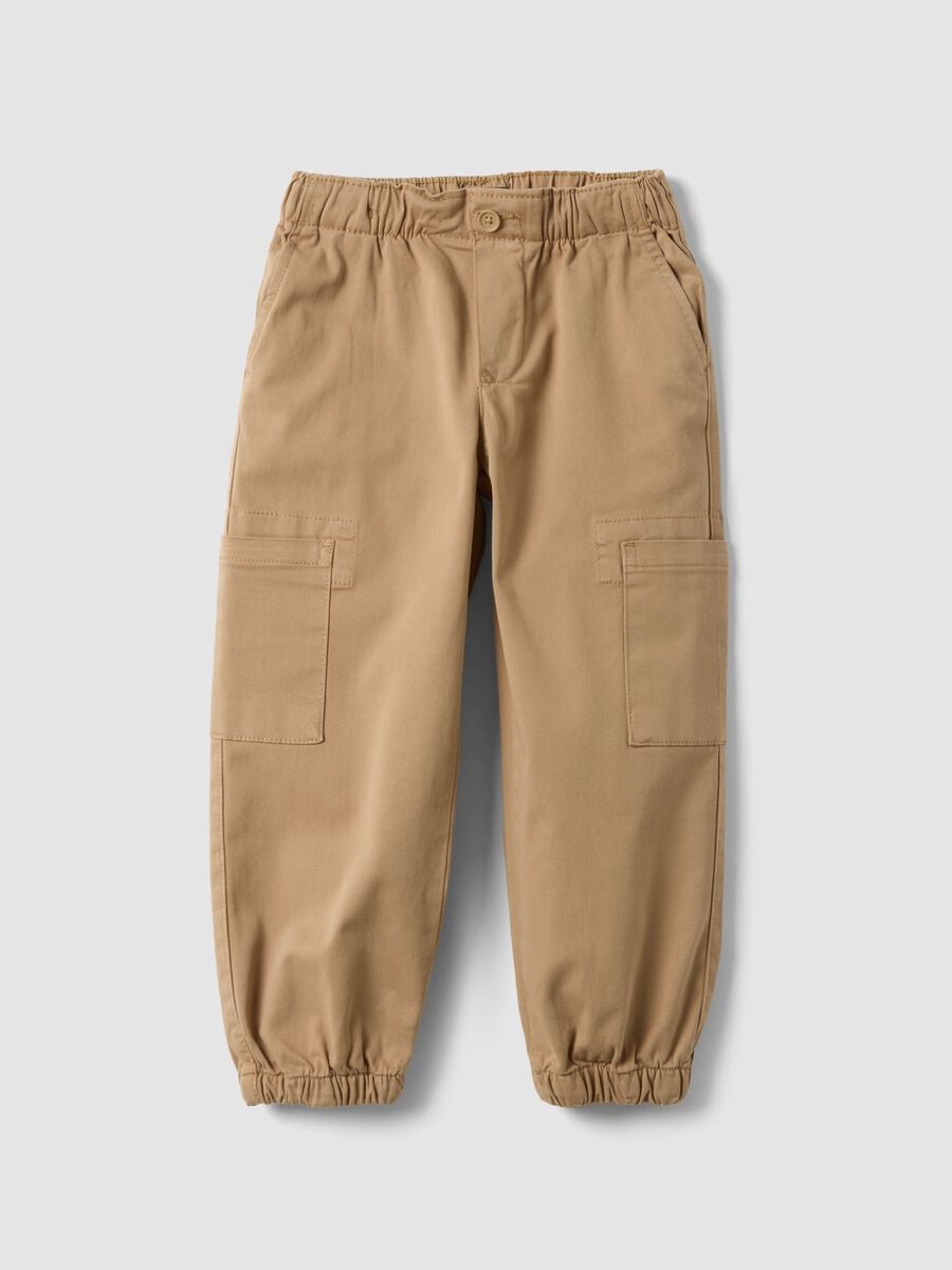 Blue stretch cotton denim trousers_0