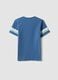T-shirt bleu en pur coton pour gar&ccedil;on avec rayures sur les manches_1