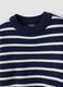 Maglia blu in misto viscosa a righe con girocollo_1