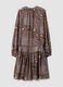 Purple dress with plunging V-neckline and elegant hem ruffle_6