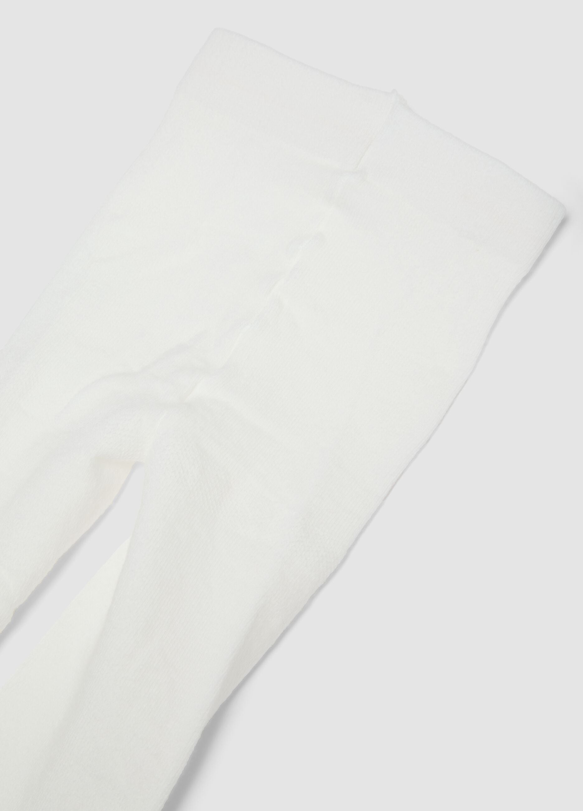 White organic stretch cotton tights