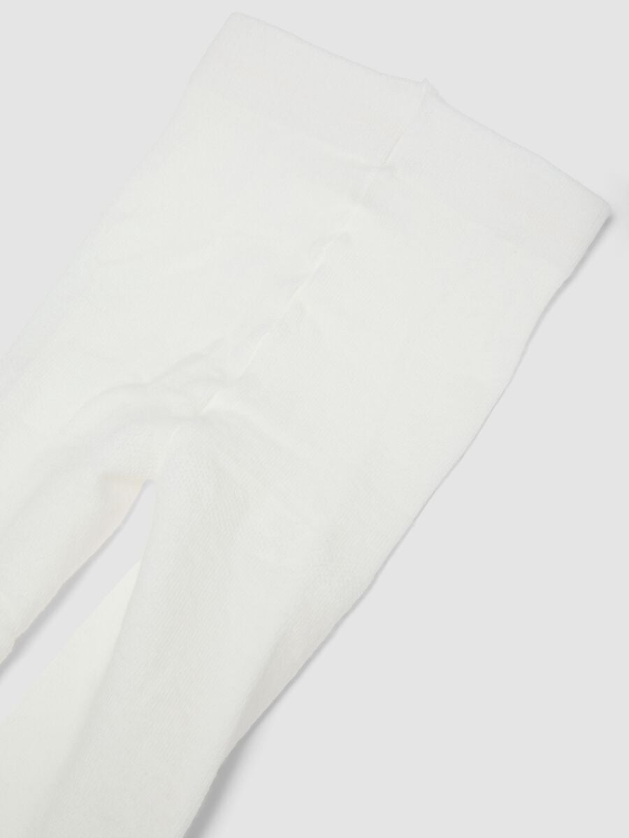 White organic stretch cotton tights_2