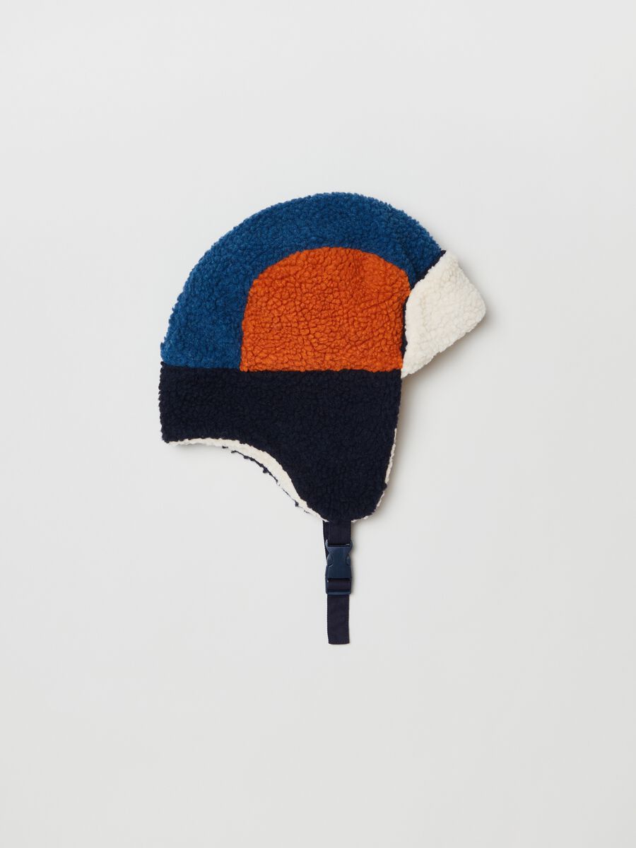 Colour-block sherpa trapper hat_0