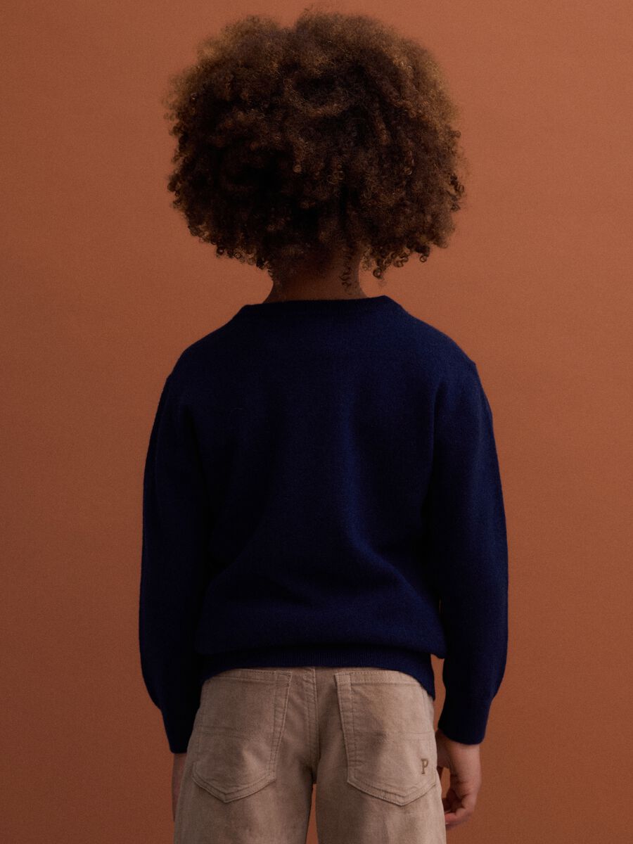 Blue pure wool long-sleeve jumper, regular fit_2