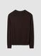 Brown viscose-blend polo with V-neck, regular fit_6