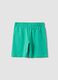 Green organic cotton shorts with elasticated waistband_1