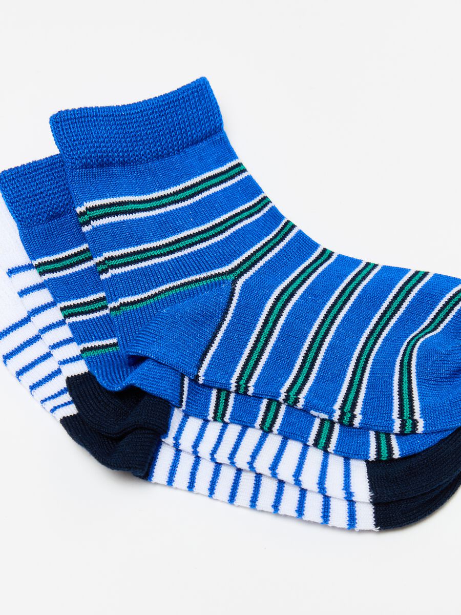 Three-pack short socks with striped pattern_1