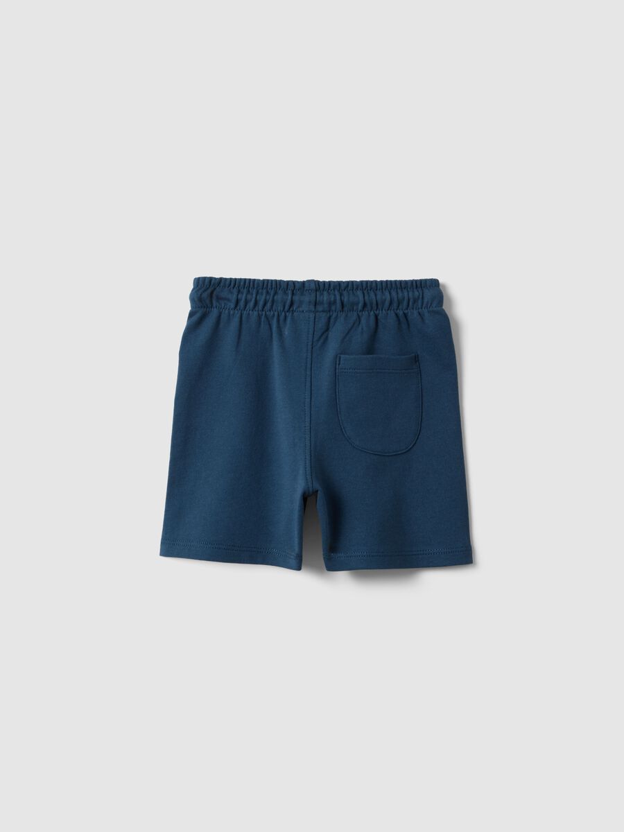 Children&rsquo;s blue pure cotton shorts, regular fit with car print_1