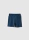 Children&rsquo;s blue pure cotton shorts, regular fit with car print_1