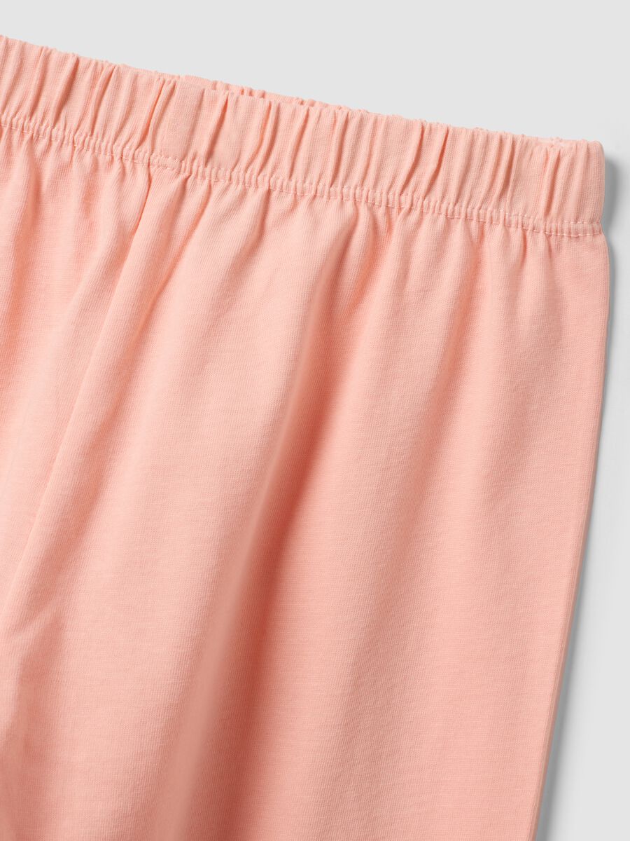 Pink pure organic cotton pyjamas with bunny print for girls_3