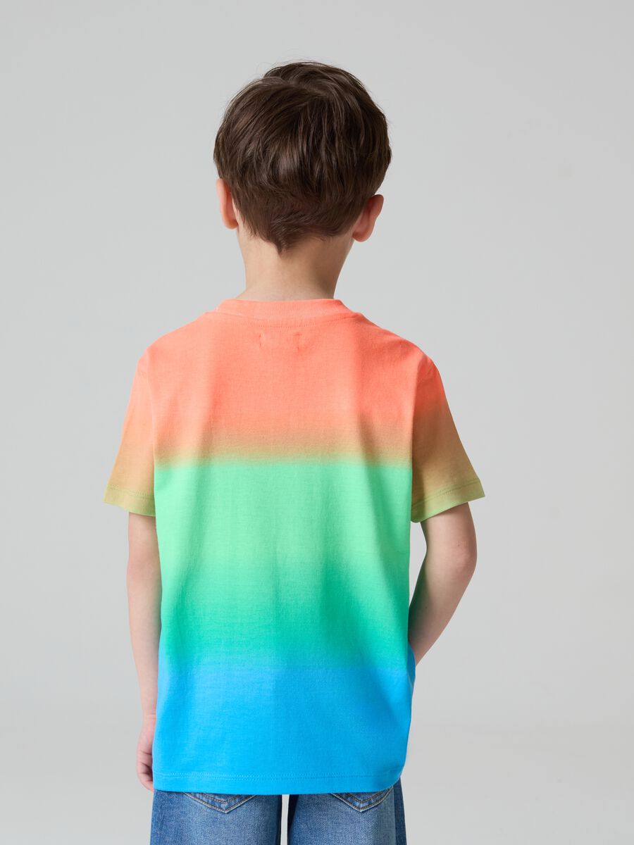 Dip-dye cotton T-shirt with embroidery_2