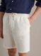 White pure linen Bermuda shorts with elasticated waistband_3