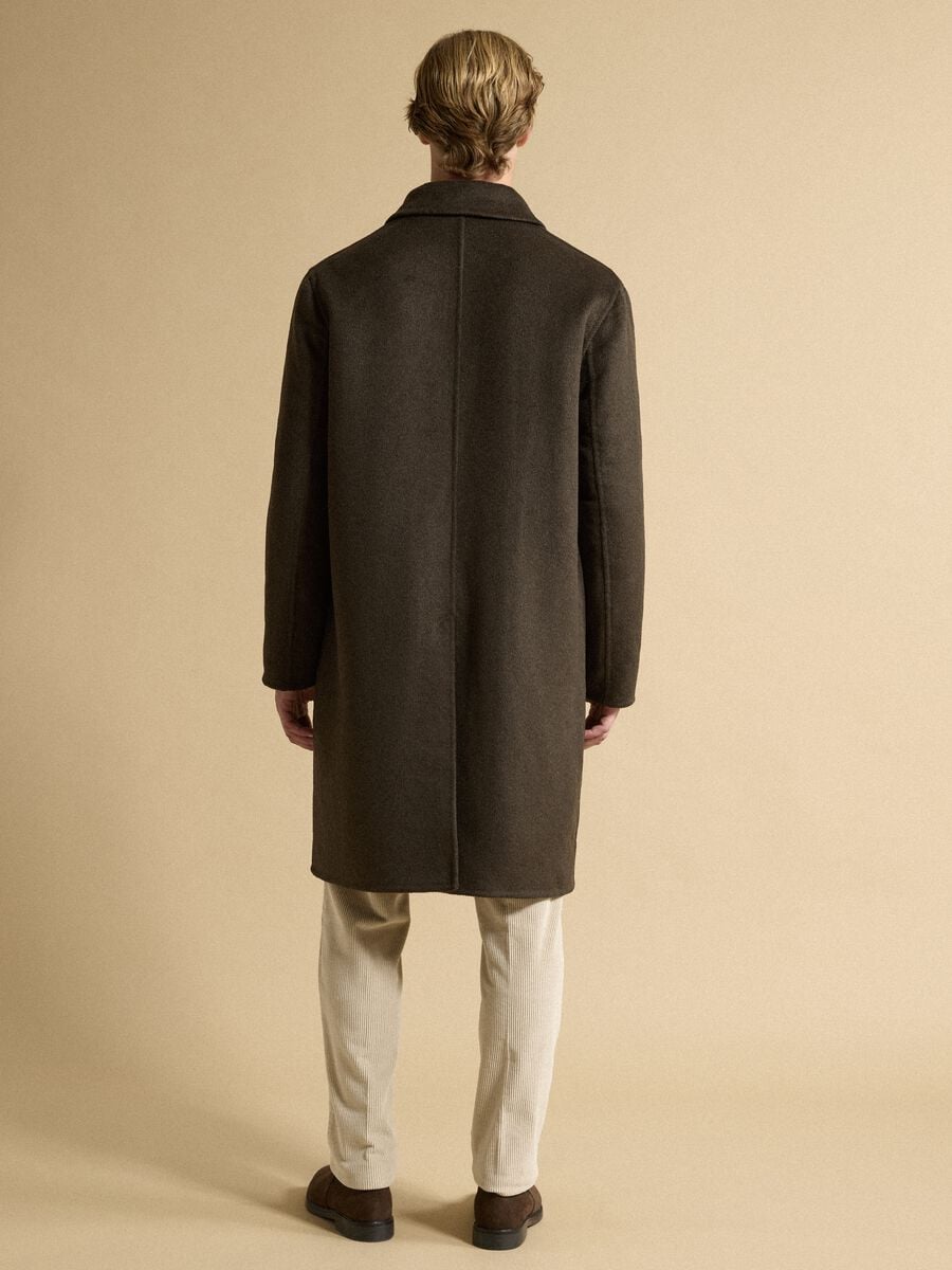 Green wool and viscose blend coat, regular fit_3