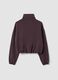 Short brown stretch viscose sweatshirt with high neck_6