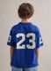 T-shirt azul oversize de algod&atilde;o puro para crian&ccedil;a com estampas_1
