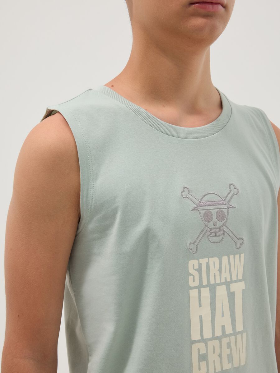 Camiseta de tirantes verde de algod&oacute;n puro_2