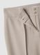 Beige stretch fabric flare fit trousers_5