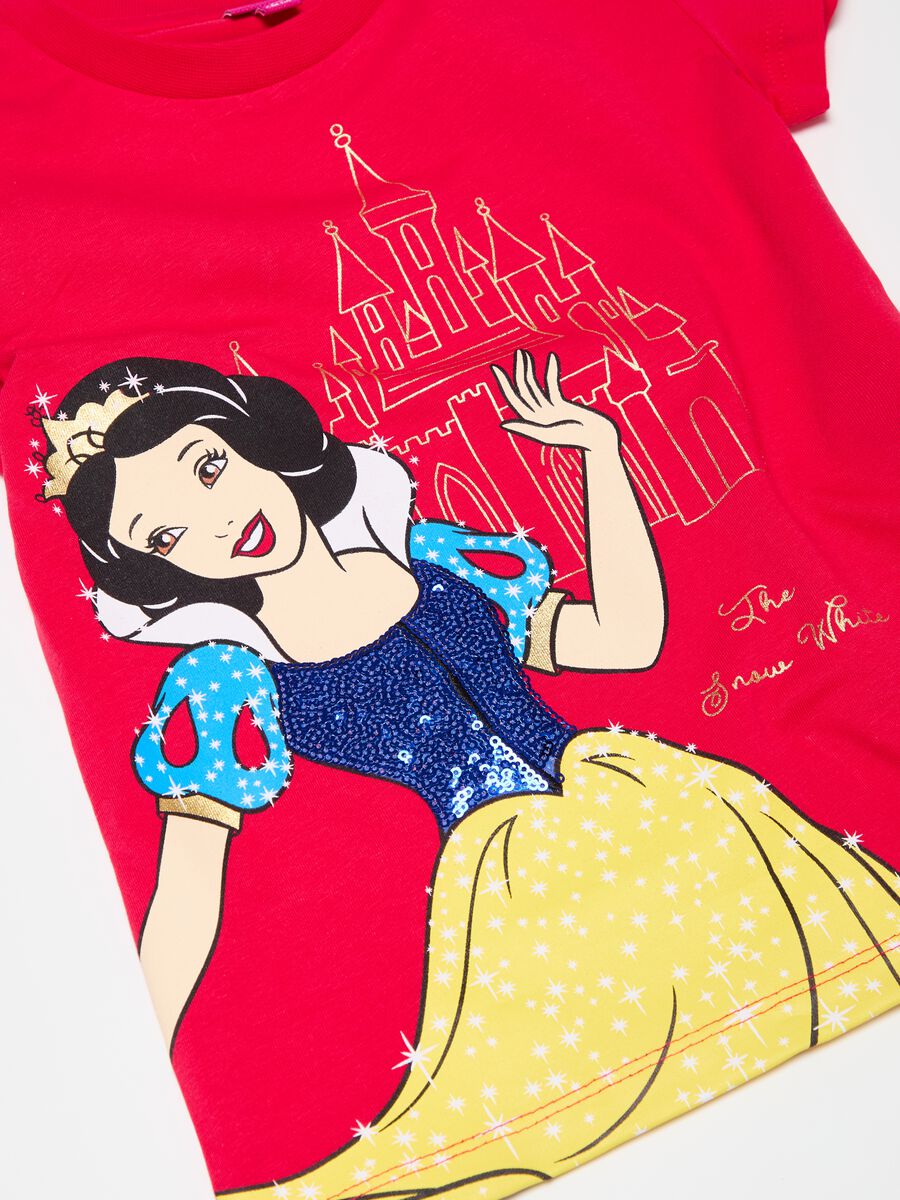 Stretch cotton T-shirt with Snow White print_2
