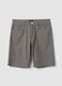 Grey striped stretch cotton Bermuda shorts_4