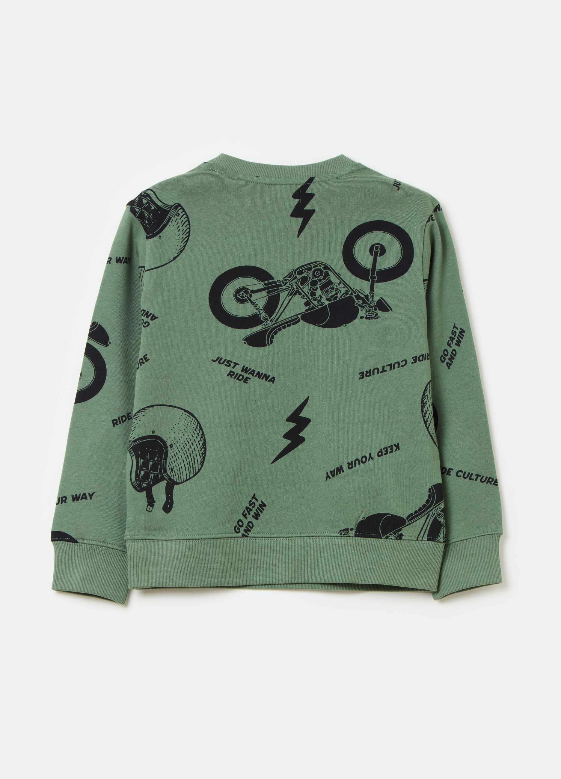 Sweatshirt with all-over motorbikes print