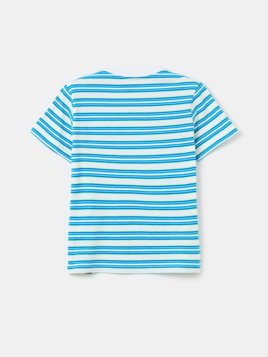 Cotton T-shirt with striped pattern_3