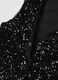 Black regular fit waistcoat with sequins_5