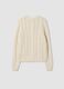 Beige cotton-blend crew-neck cardigan_2