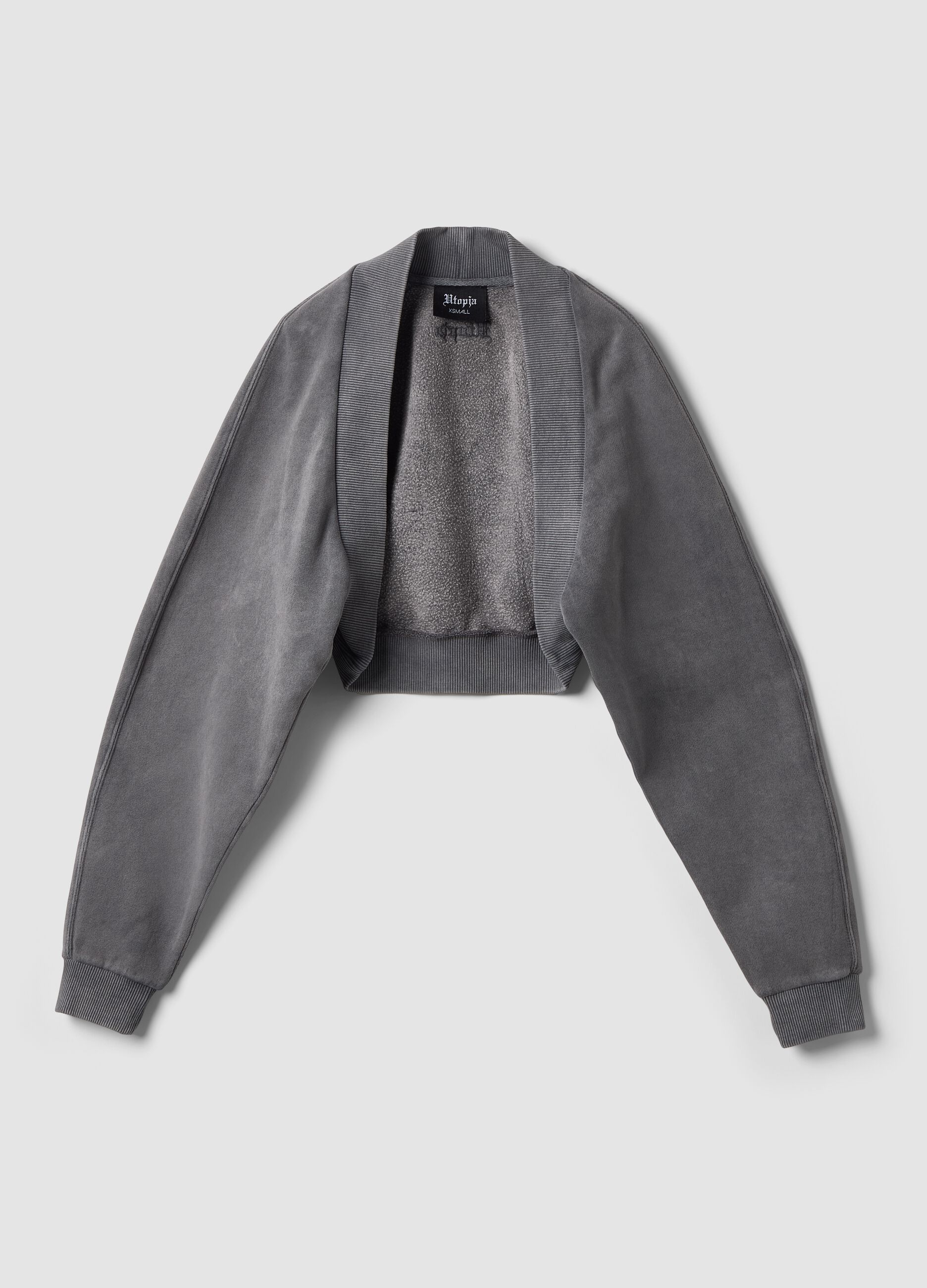 Grey Cropped Shrug Sweatshirt