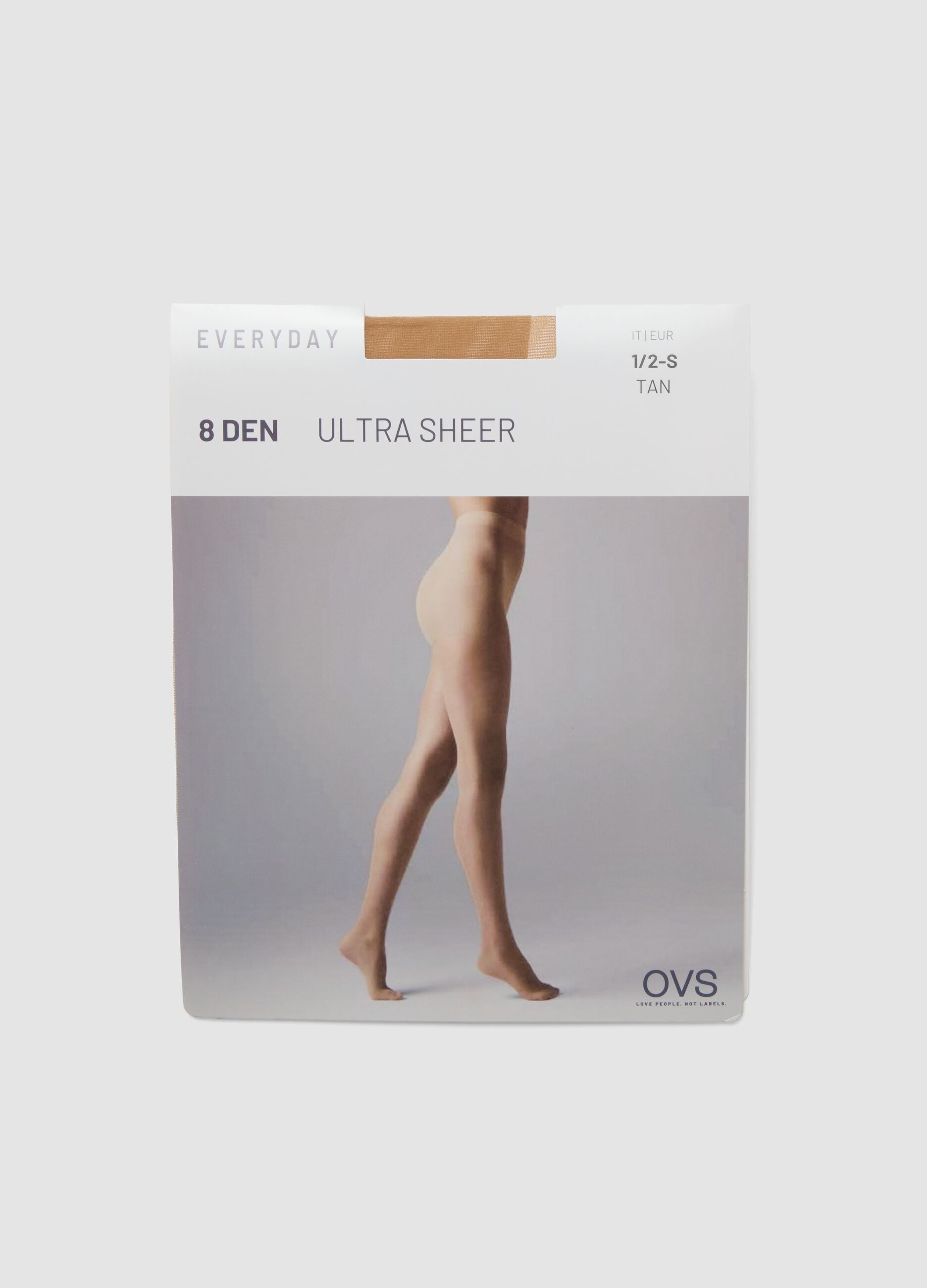 Dark beige ultra-sheer stretch tights