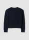 Blue pure cotton cable-knit crew-neck jumper, regular fit_6