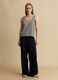 Multicolor striped regular fit cotton and linen tank top_1