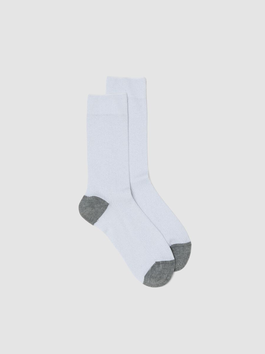 Blue stretch cotton socks with glitter_0