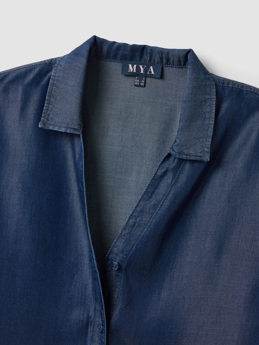 Blue pure lyocell short-sleeve shirt, regular fit_6