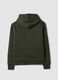 Felpa verde in misto cotone fleece con cappuccio regular fit_1