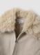 Beige jacket with zip and faux-fur collar_1
