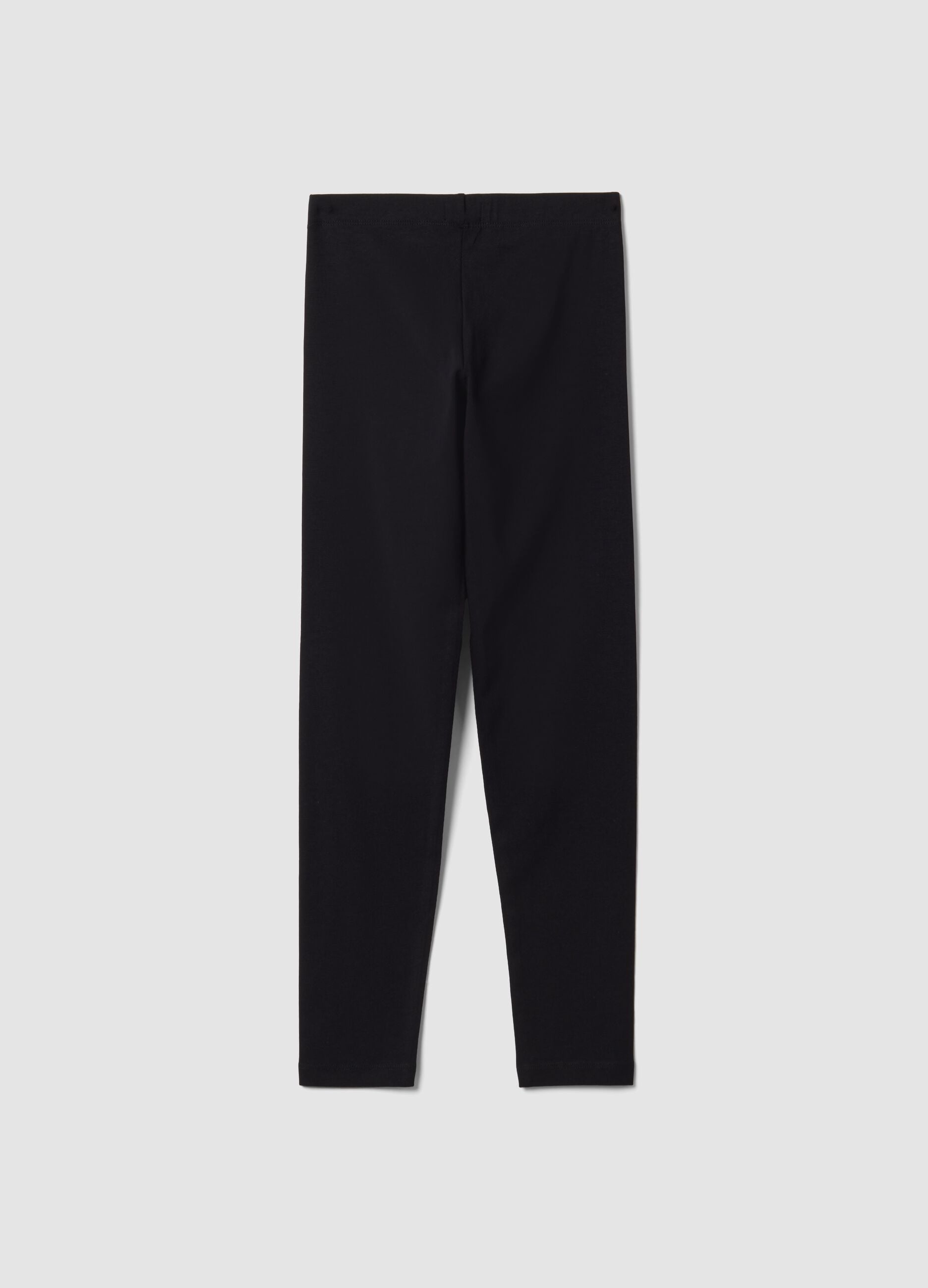 Black skinny leggings in stretch organic cotton blend for girls