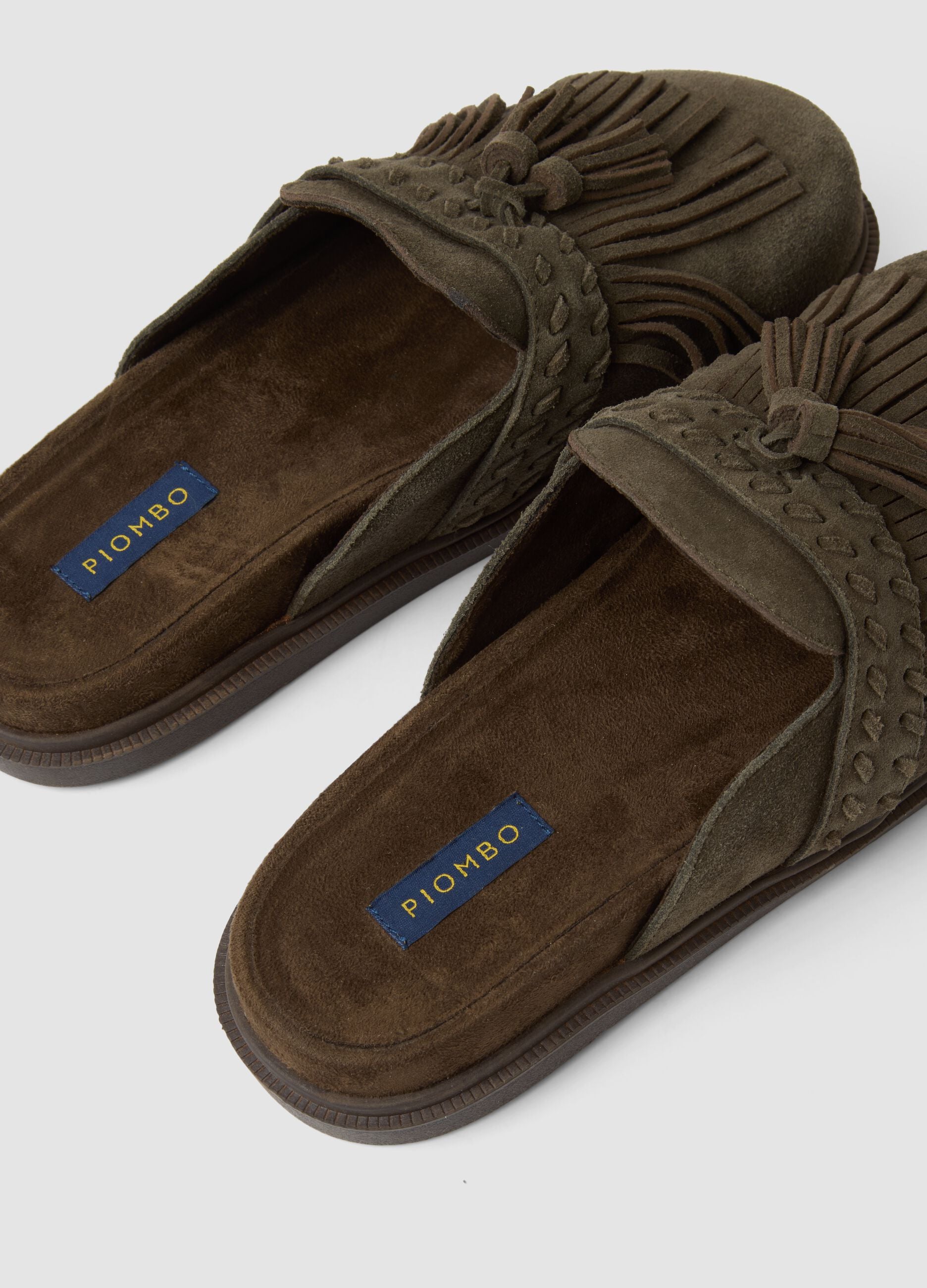 Braune Loafer aus echtem Leder mit Fransen