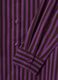 Camicia viola in puro cotone a righe con collo alla coreana regular fit_1
