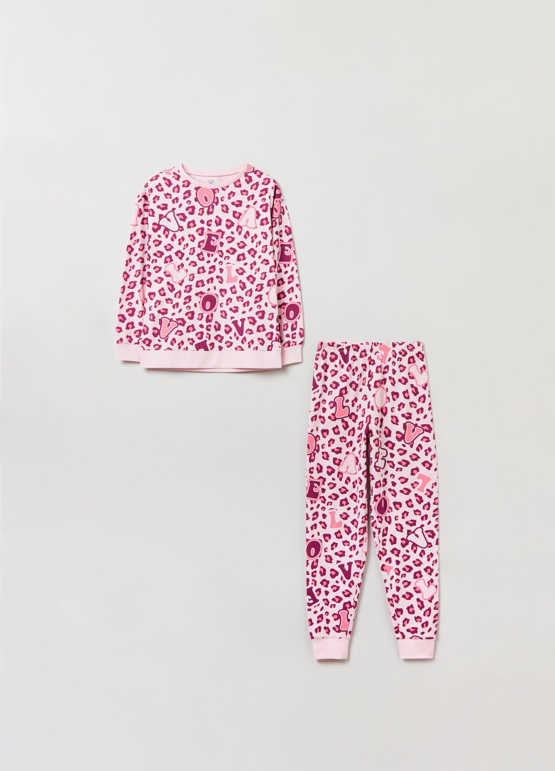 Cotton pyjamas with animal print_0