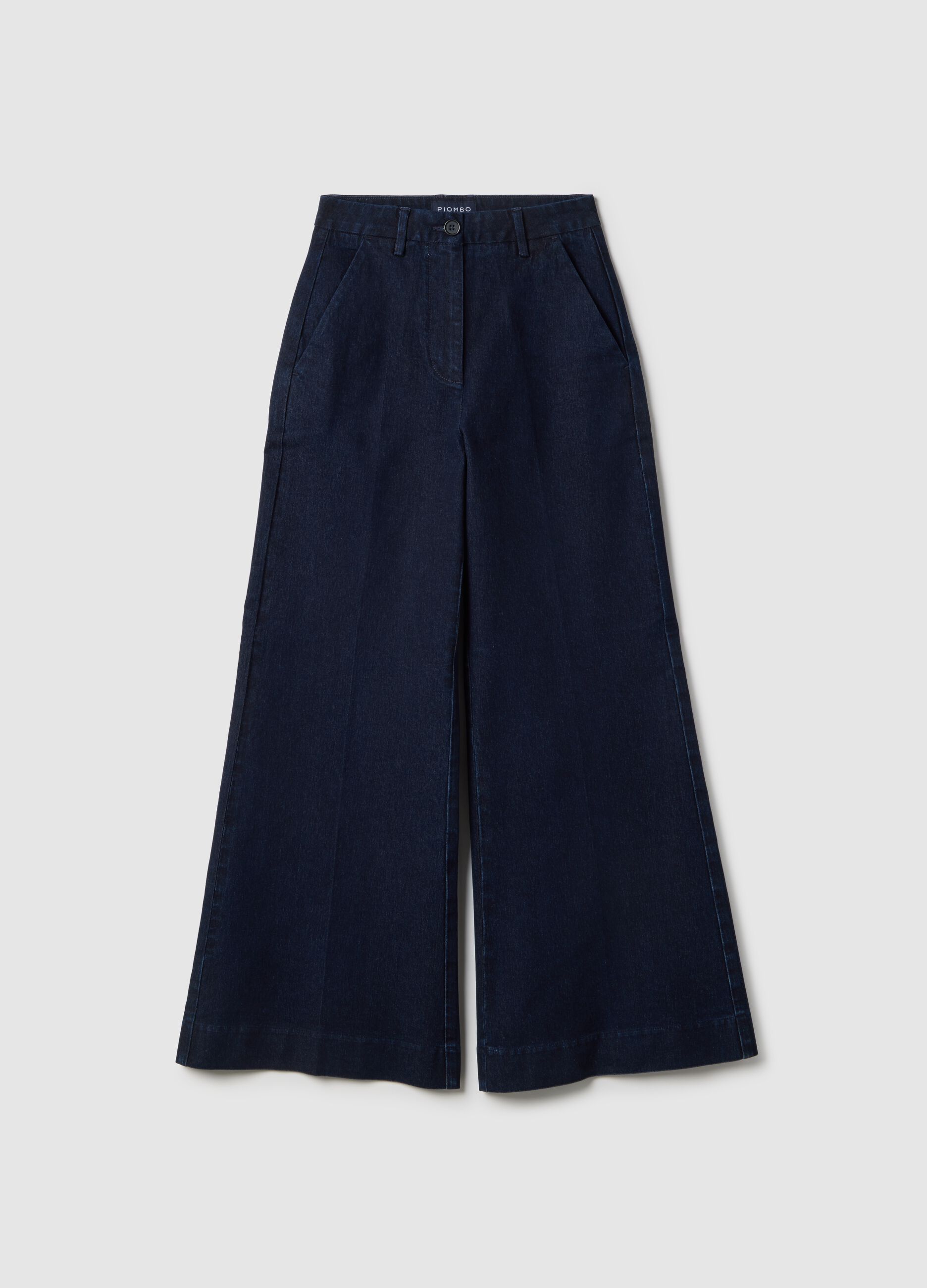 Weite Jeanshose aus blauem Stretch-Denim