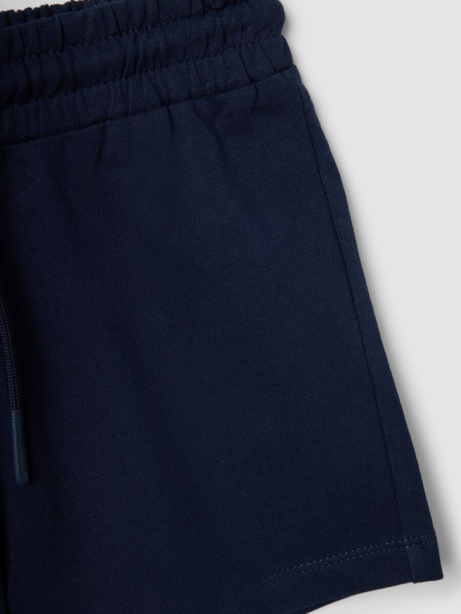 Girls&rsquo; blue pure cotton shorts, regular fit_3