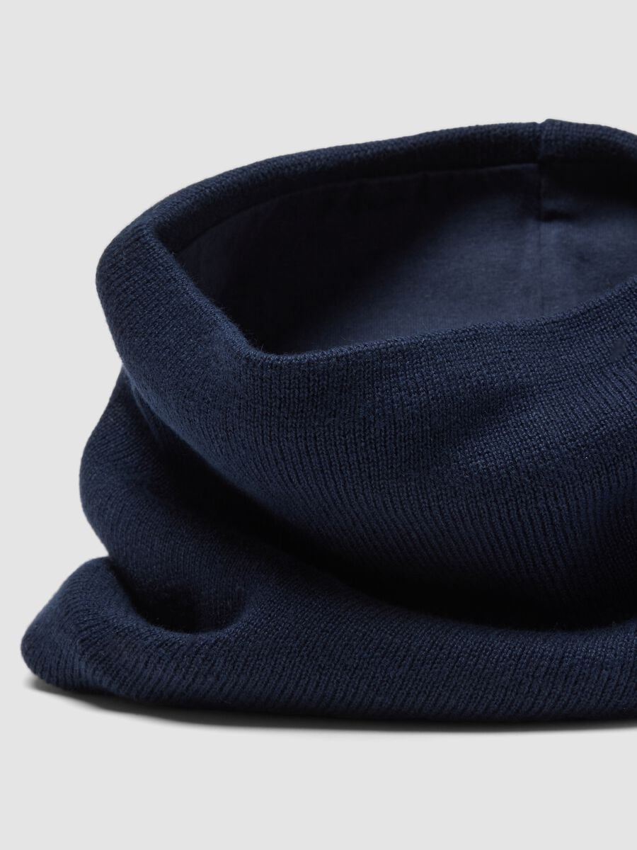 Blauer Schal aus Baumwollmischung_1
