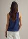 Blue cotton blend regular fit V-neck tank top_2