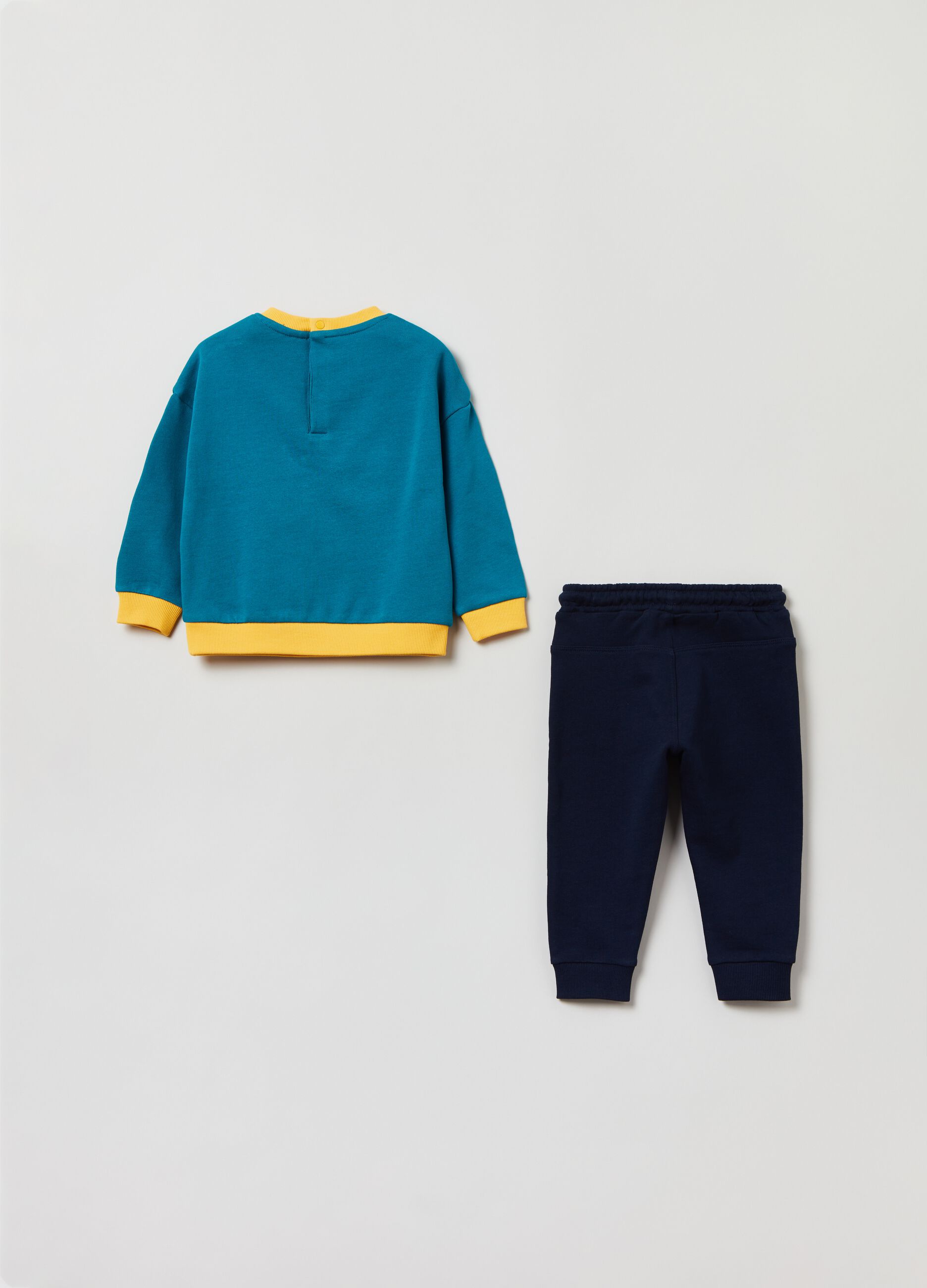 Colourblock jogging set in French terry_1