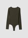 Green fitted stretch bodysuit with crew neck_2